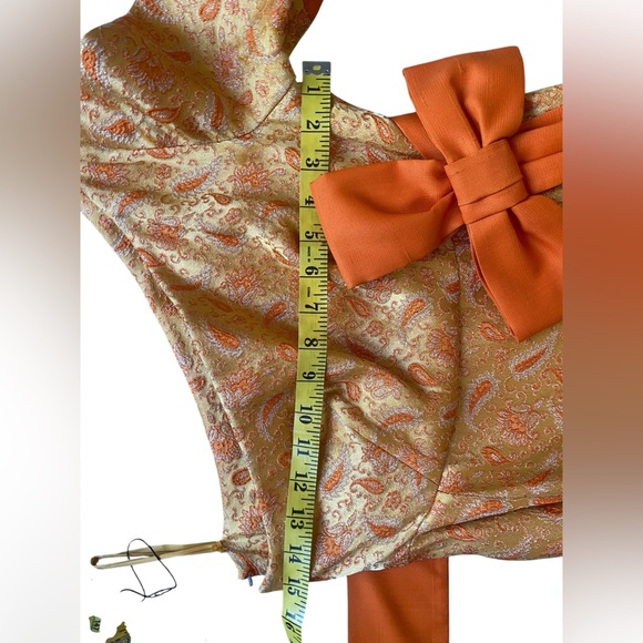 Mint 60’s Empire Waist One Shoulder Floral Brocade Tapestry Draped Maxi S Stun - Picture 6 of 16